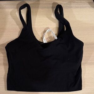 Ribbed black Lululemon crop top